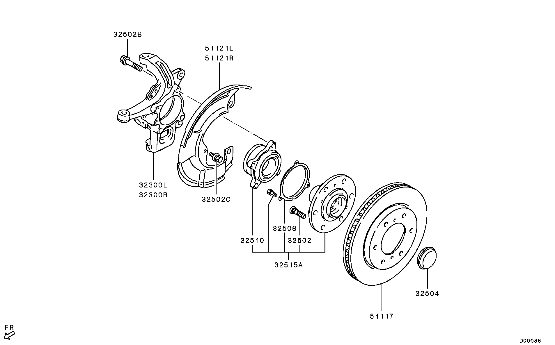 Mitsubishi 3885A025 - Juego de cojinete de rueda parts5.com