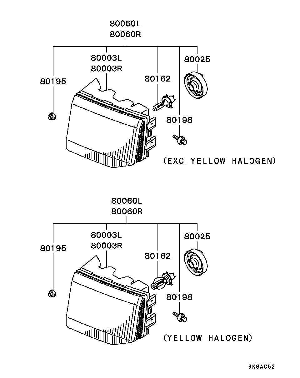 Mitsubishi MS820962 - Bulb, fog light parts5.com