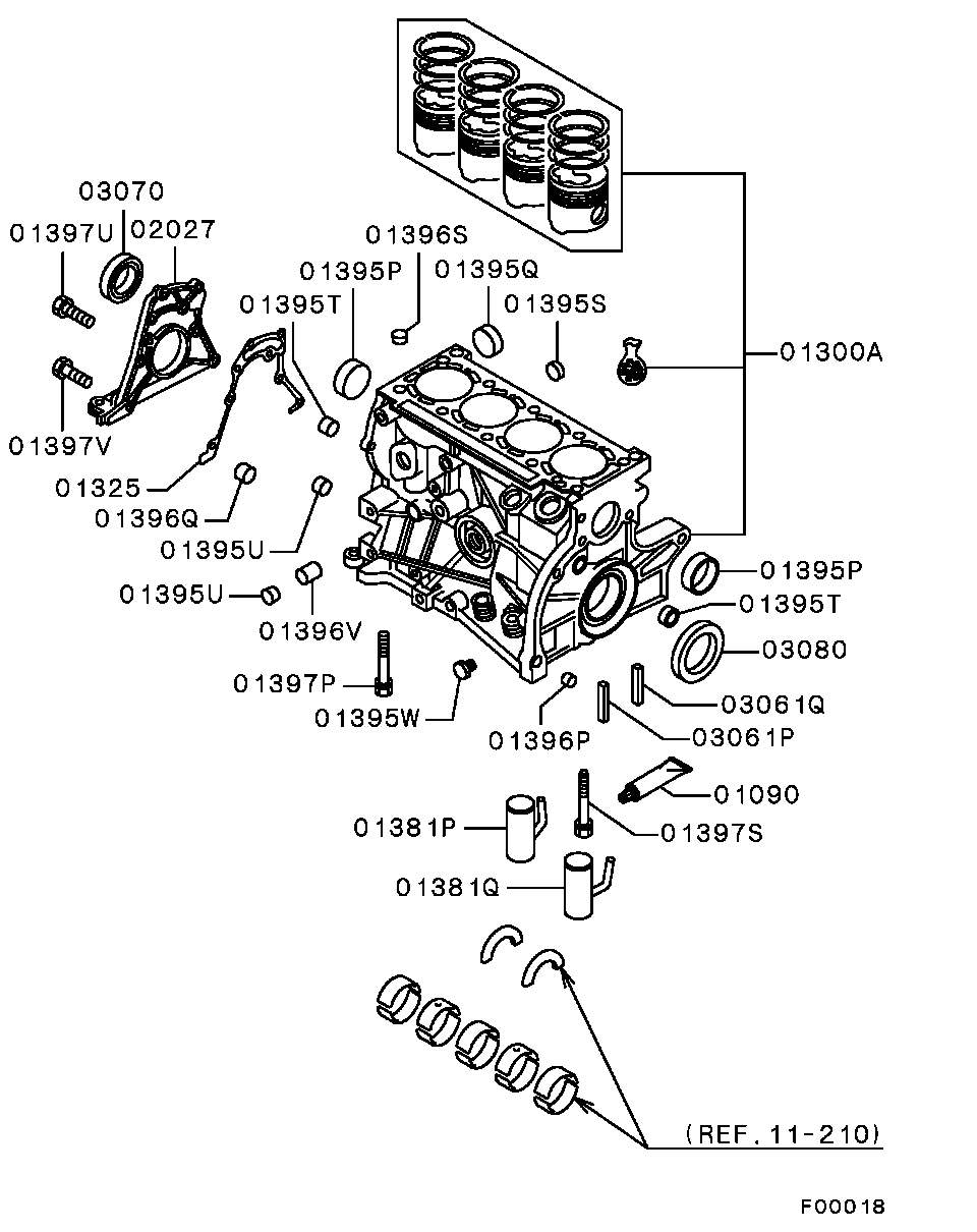 Mitsubishi M862835 - Shaft Seal, crankshaft parts5.com