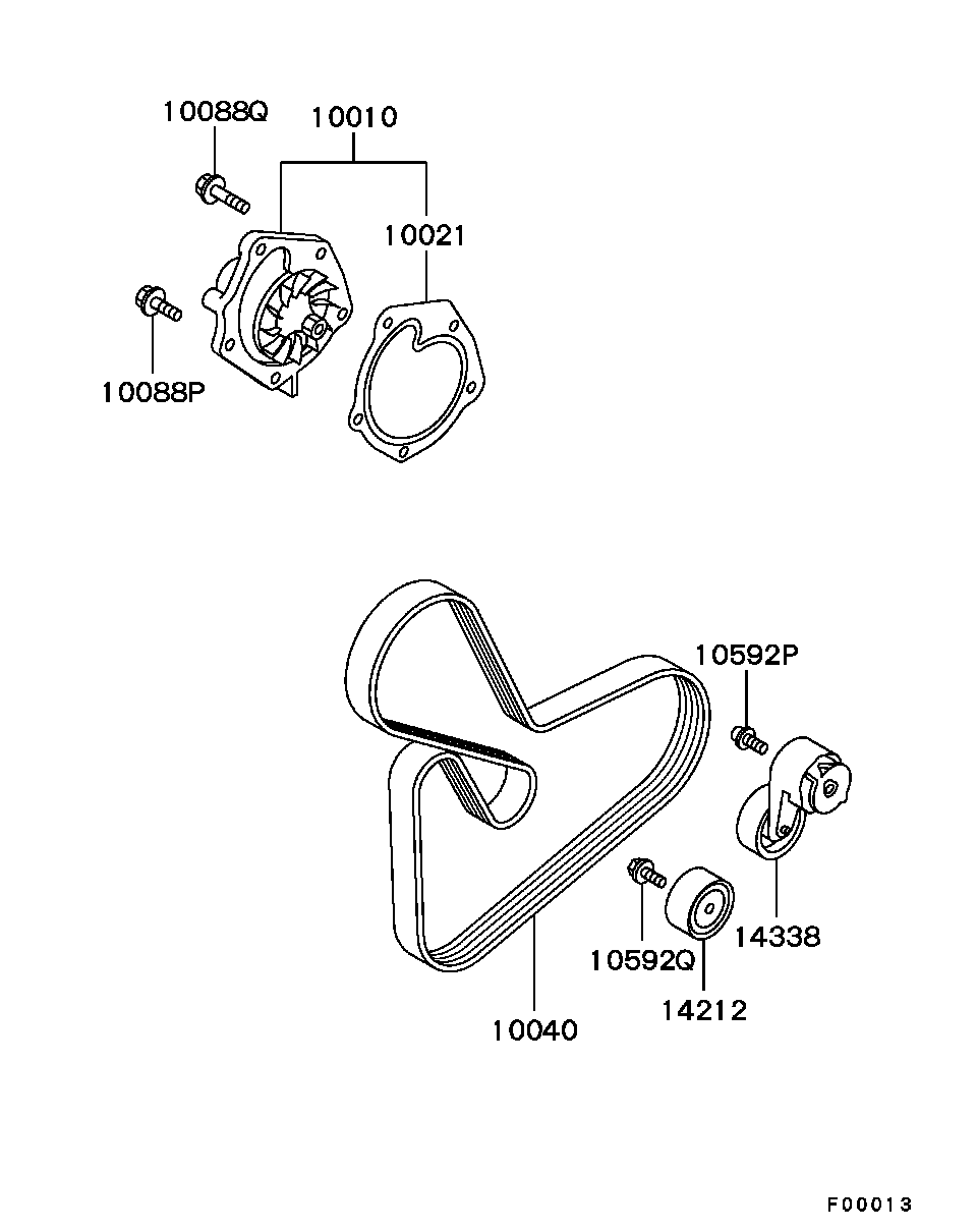 Mitsubishi MW30620725 - Αντλία νερού parts5.com