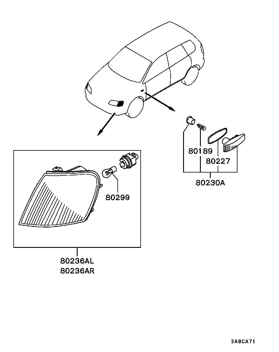 Mitsubishi M345133 - Žarulja, svjetlo za dnevnu vožnju parts5.com