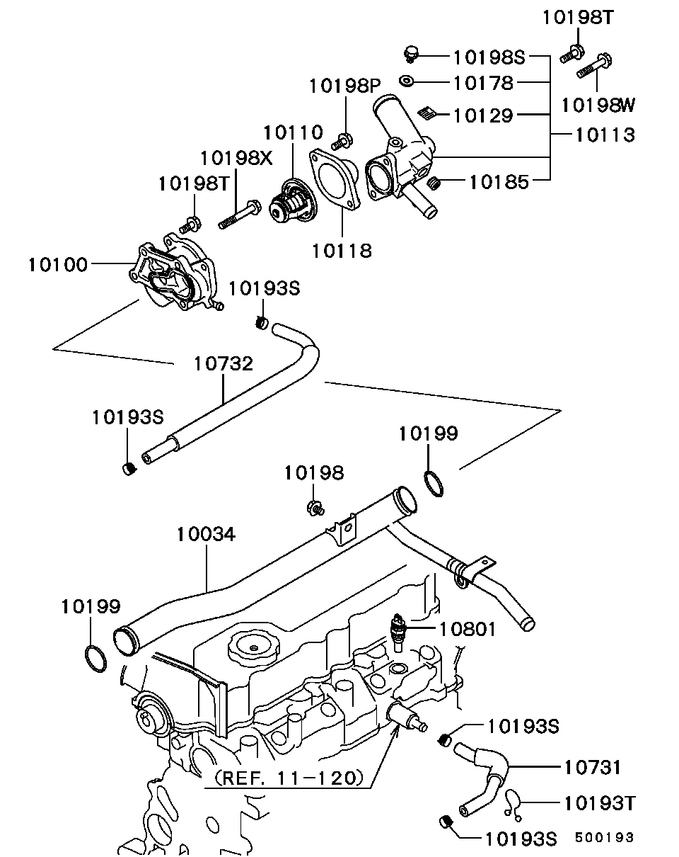 Mitsubishi MD175746 - Termosztát, hűtőfolyadék parts5.com