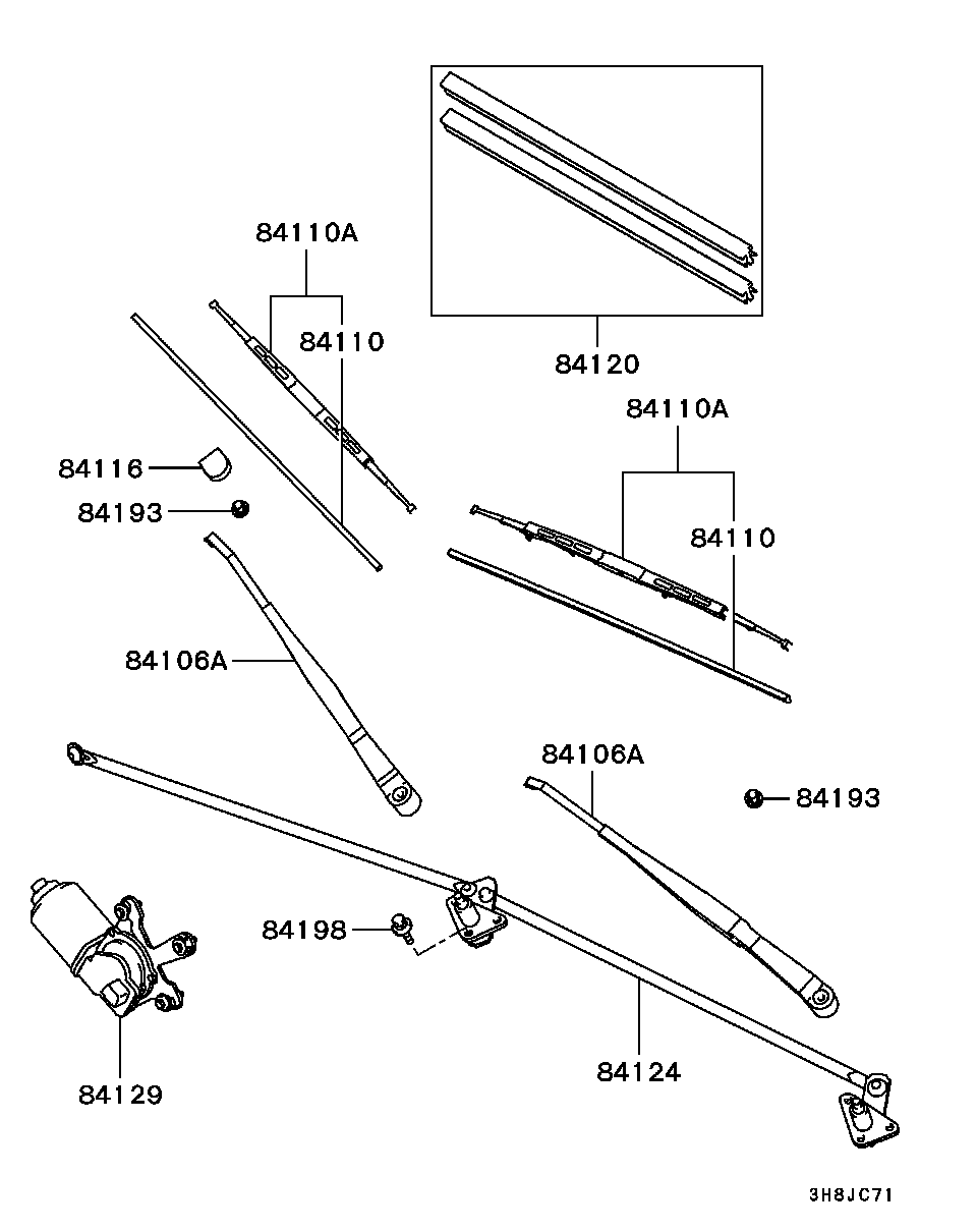 Mitsubishi MR300209 - Щетка стеклоочистителя parts5.com