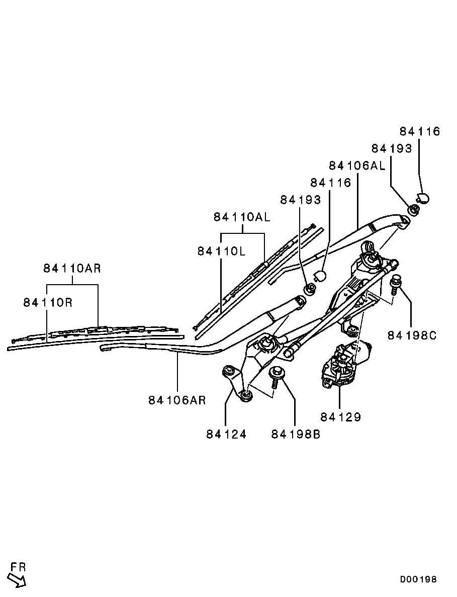 Mitsubishi 8250A173 - Törlőlapát parts5.com