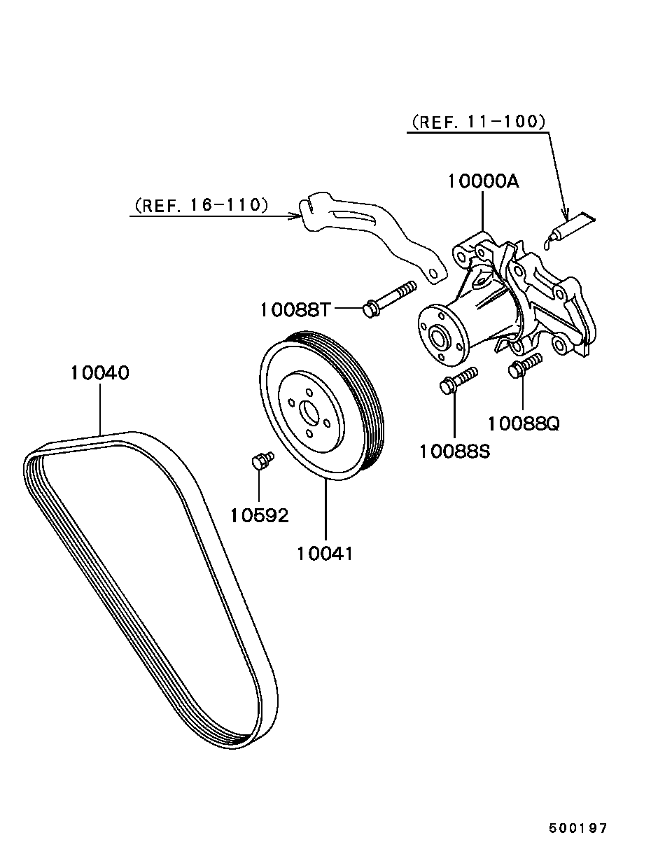 Mitsubishi MN183019 - Ozubený klínový řemen parts5.com