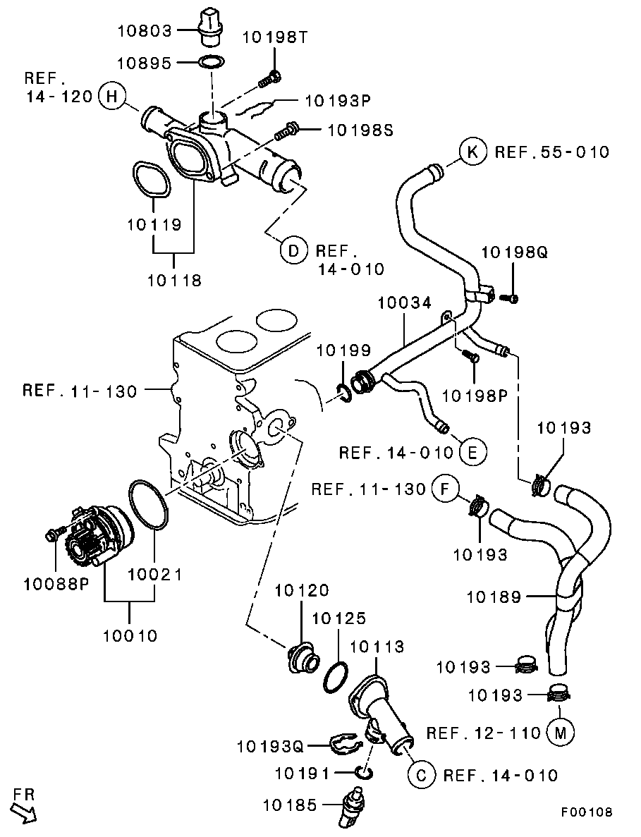 Mitsubishi MN-980264 - Tunnistin, jäähdytysnesteen lämpötila parts5.com