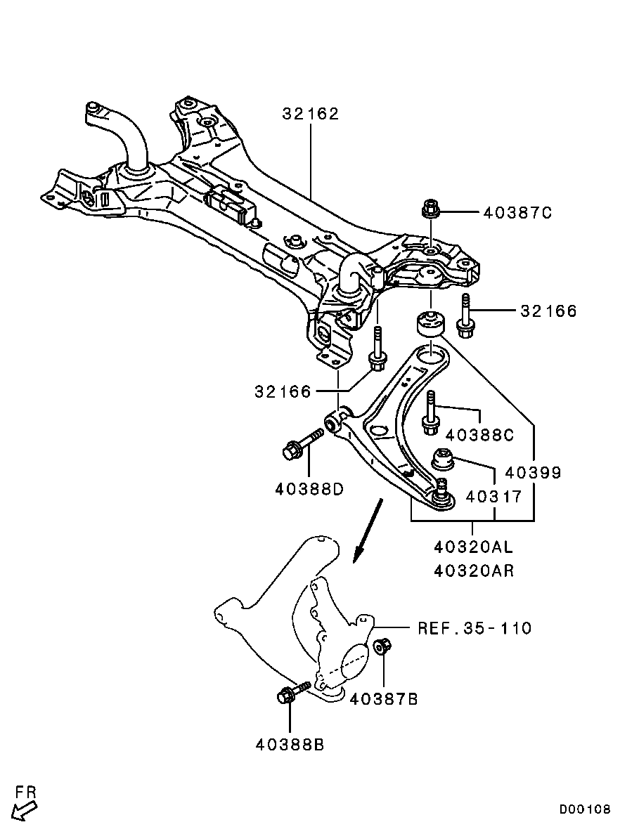 Mitsubishi 4013A395 - Suport,trapez parts5.com