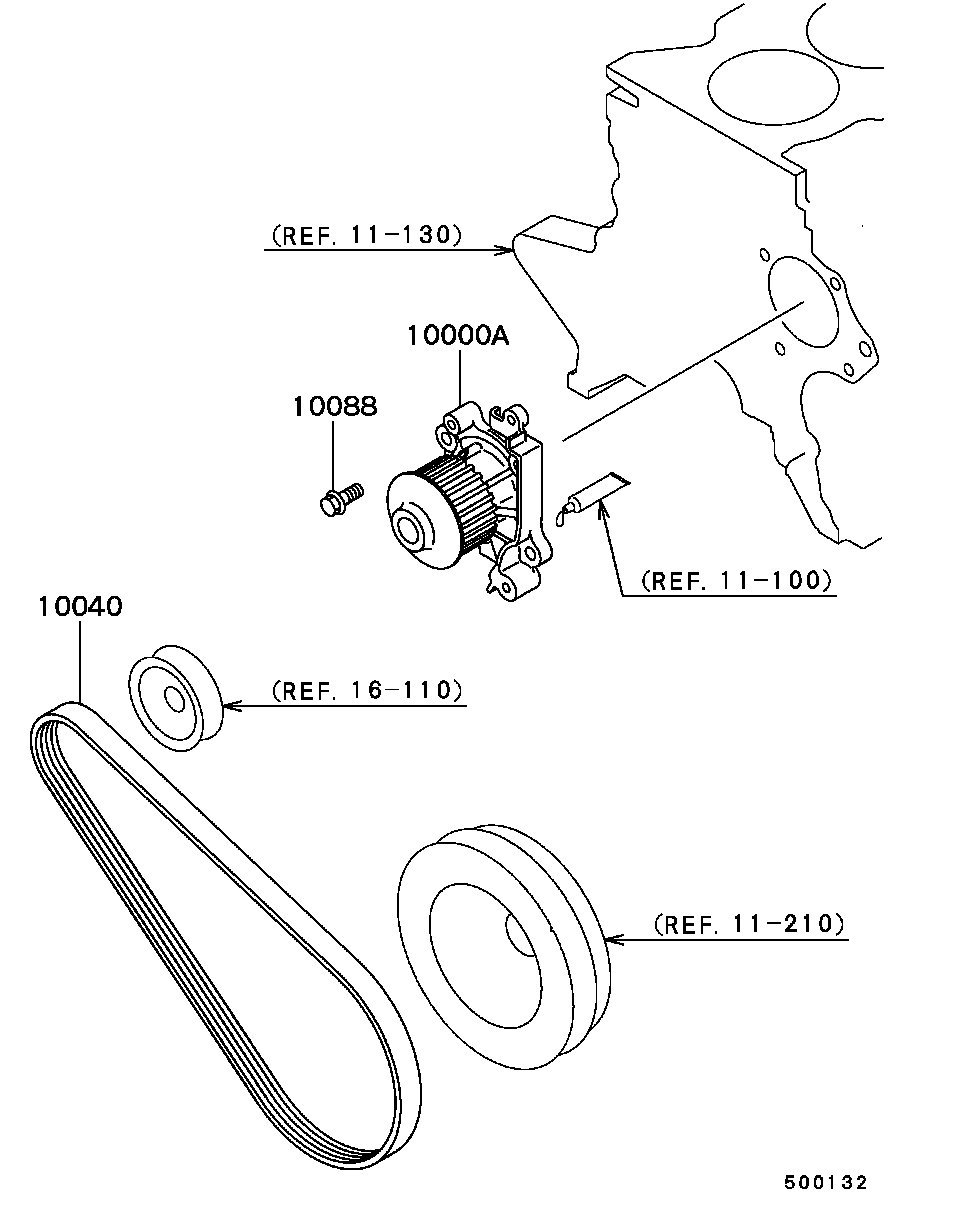 Mitsubishi MD334464 - Correa trapecial poli V parts5.com