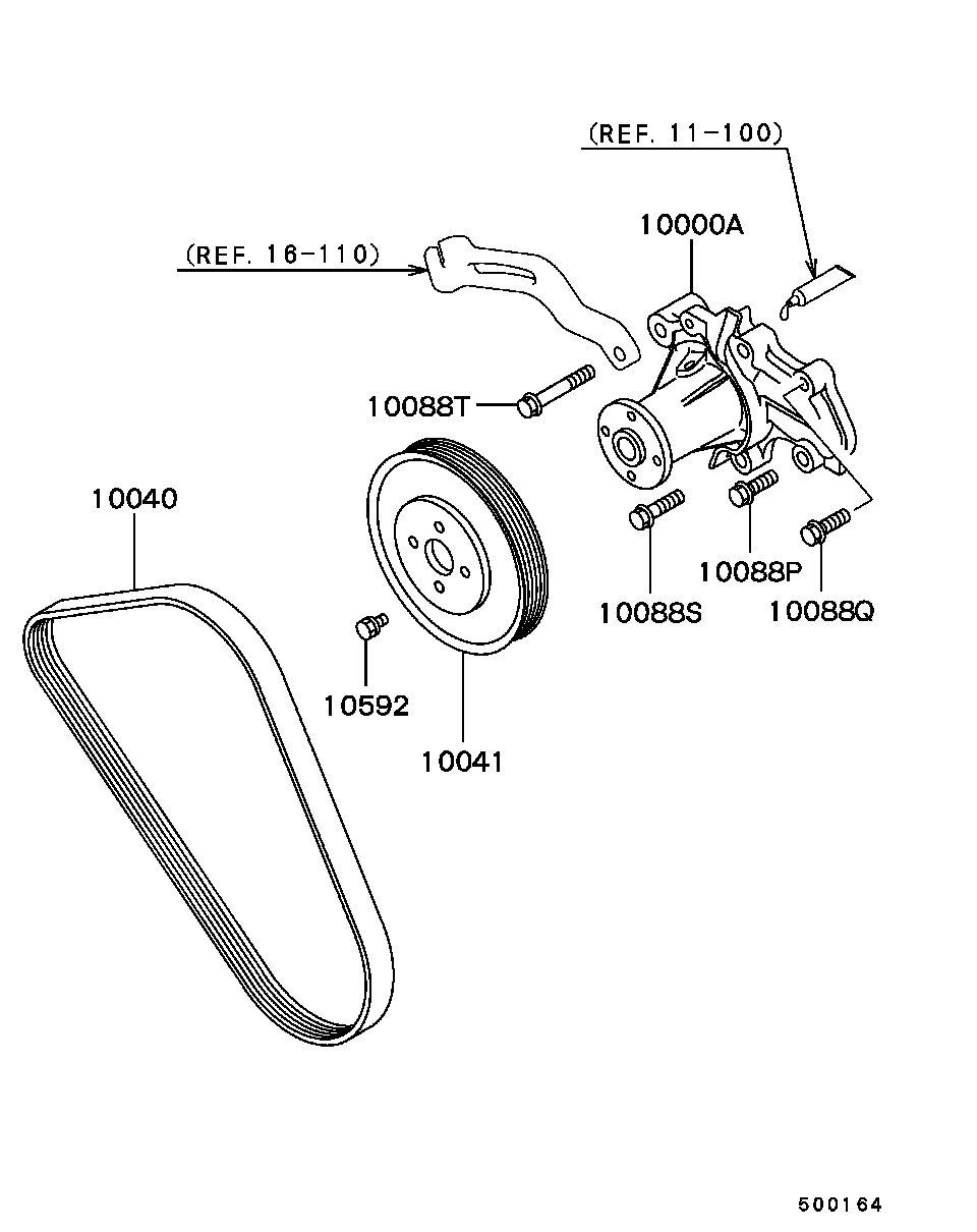 Mitsubishi MD338513 - Curea transmisie cu caneluri parts5.com