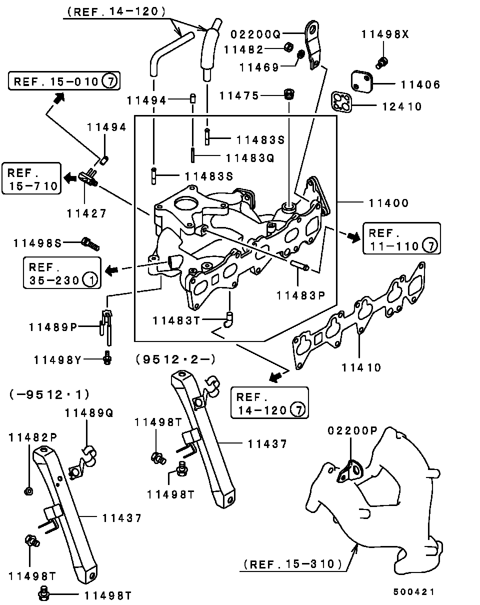 Mitsubishi MF241252 - Βίδα, σύστημα εξάτμισης parts5.com