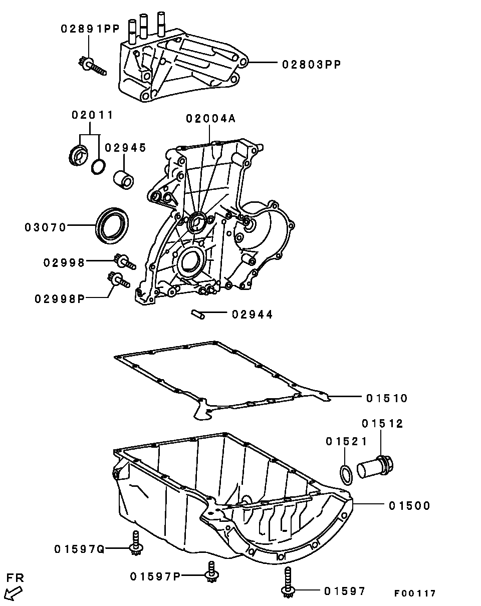 Mitsubishi MN960033 - Shaft Seal, crankshaft parts5.com