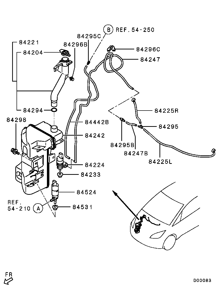 Mitsubishi 8260A021 - Klaasipesuvee pump,klaasipuhastus parts5.com