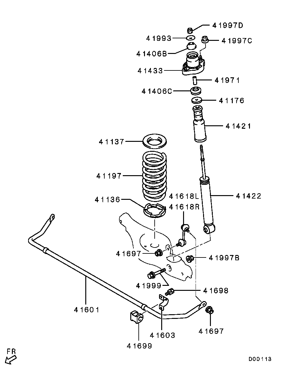 Mitsubishi 4162A034 - Amortiguador parts5.com