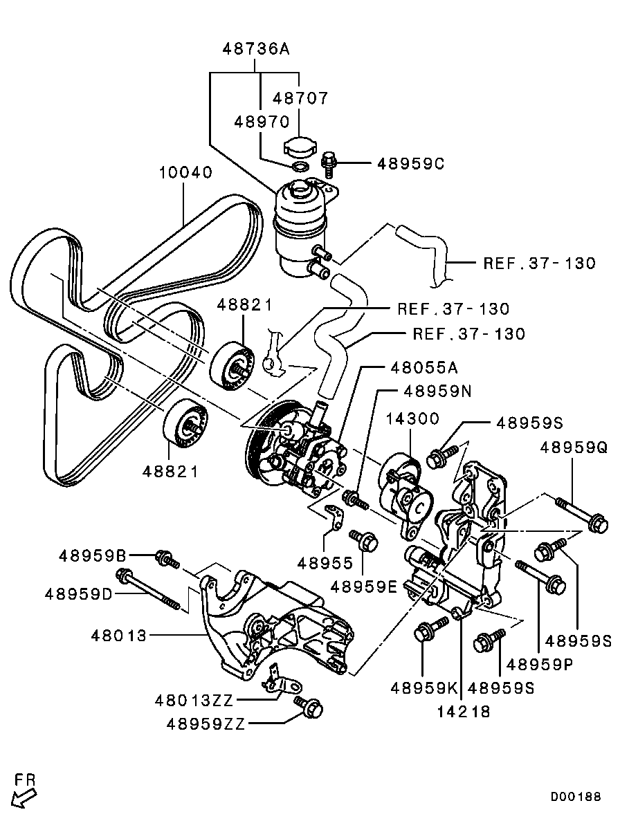 Mitsubishi 4451A114 - Correa trapecial poli V parts5.com