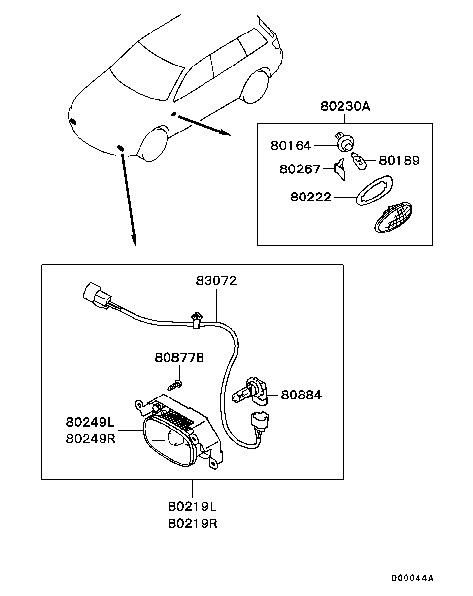 Mitsubishi MN126658 - Sis farı parts5.com