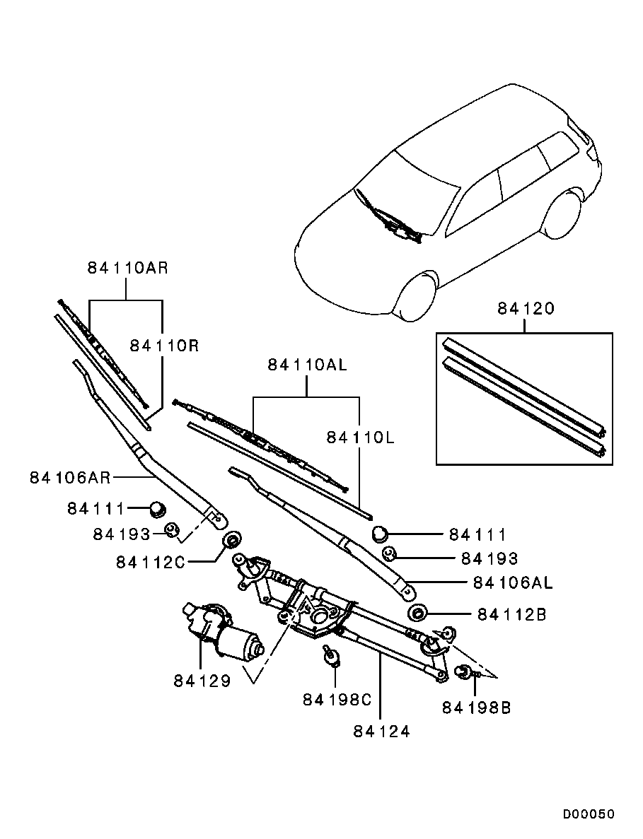 Mitsubishi MR275300 - Pyyhkijänsulka parts5.com