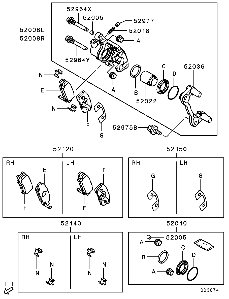 Mitsubishi 46 05A 479 - Set placute frana,frana disc parts5.com