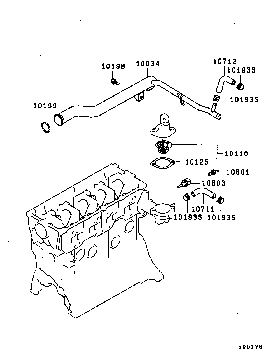 Mitsubishi MD972903 - Termostat, rashladna tečnost parts5.com