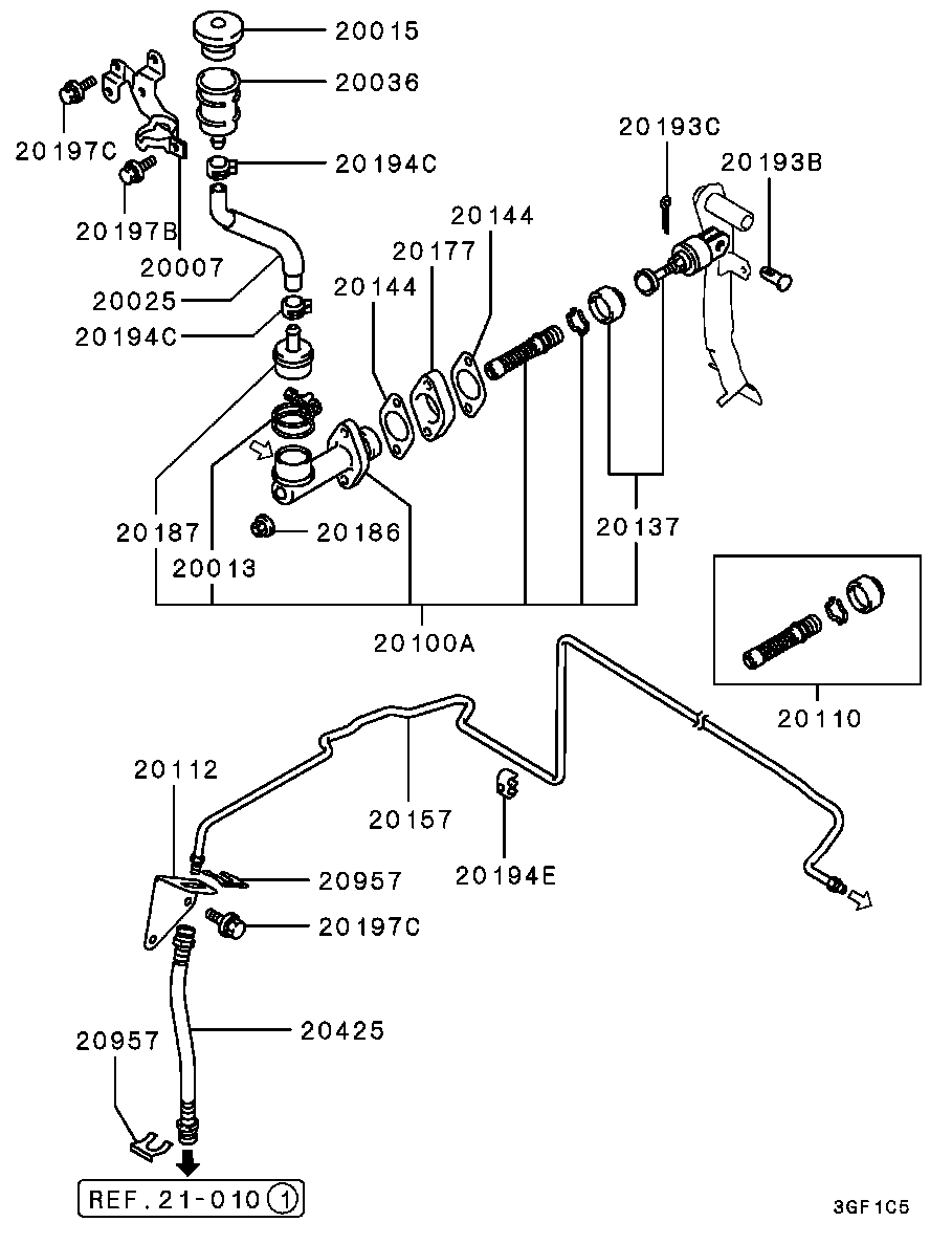 Mitsubishi MF240050 - Cıvata, egzoz sistemi parts5.com