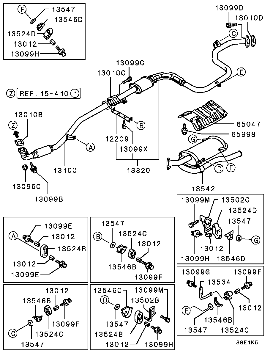 Mitsubishi MF241311 - Somun, Egzoz manifoldu parts5.com