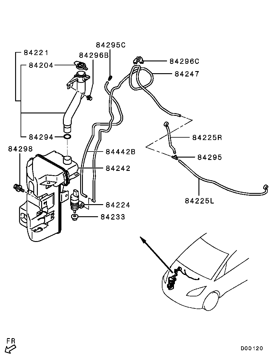 Mitsubishi 8260A082 - Vodní čerpadlo ostřikovače, čistění skel parts5.com