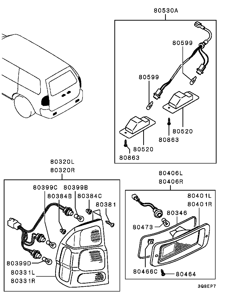 Mitsubishi MS 820046 - Ampoule, éclairage des instruments parts5.com