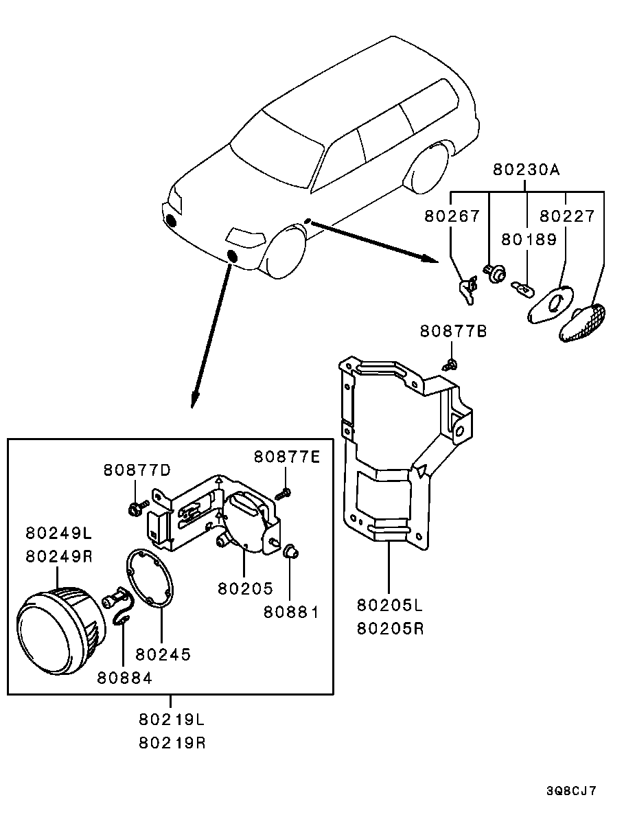 Mitsubishi MS820964 - Ampoule, éclairage de virage parts5.com