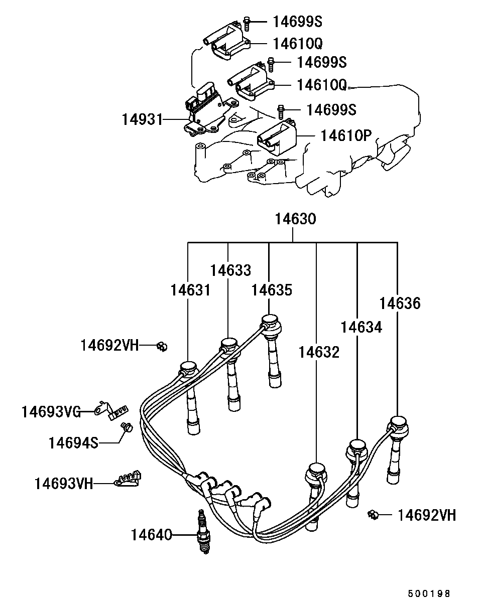 Mitsubishi MS 851 335 - Svećica za paljenje parts5.com