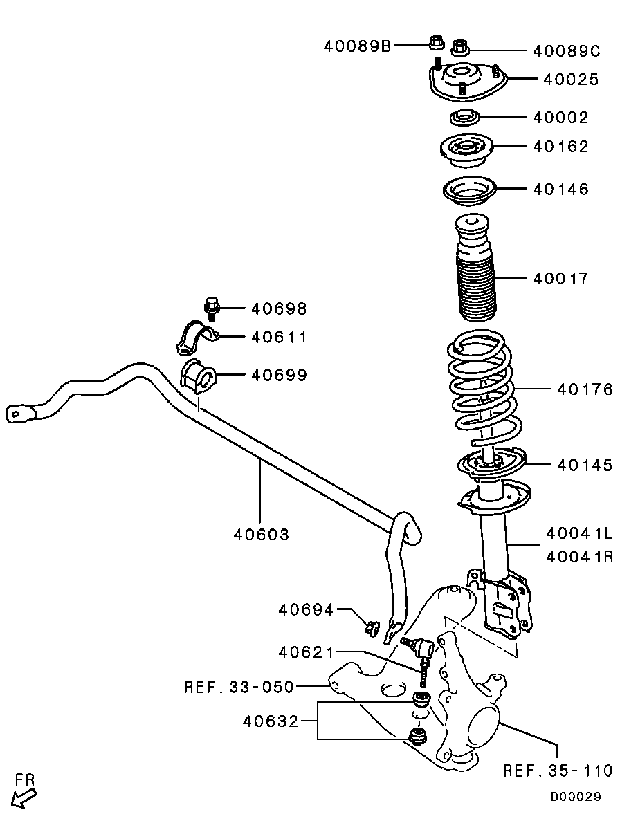 Mitsubishi MR539476 - Ložiskové pouzdro, stabilizátor parts5.com