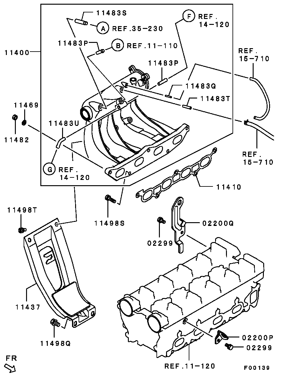 Mitsubishi MF430005 - Matice, kolektor výfukových plynů parts5.com