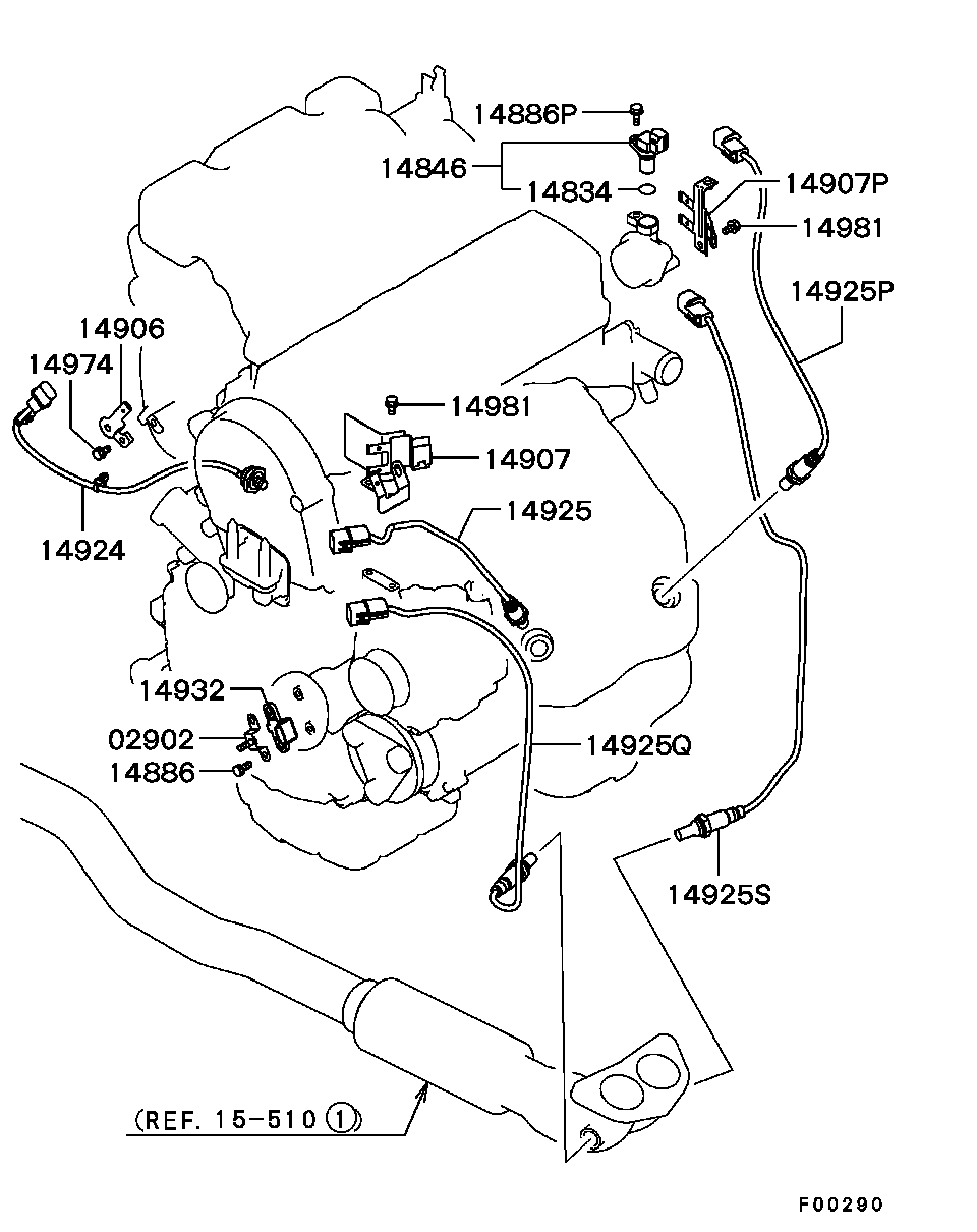 Mitsubishi MN153038 - Sonda Lambda parts5.com