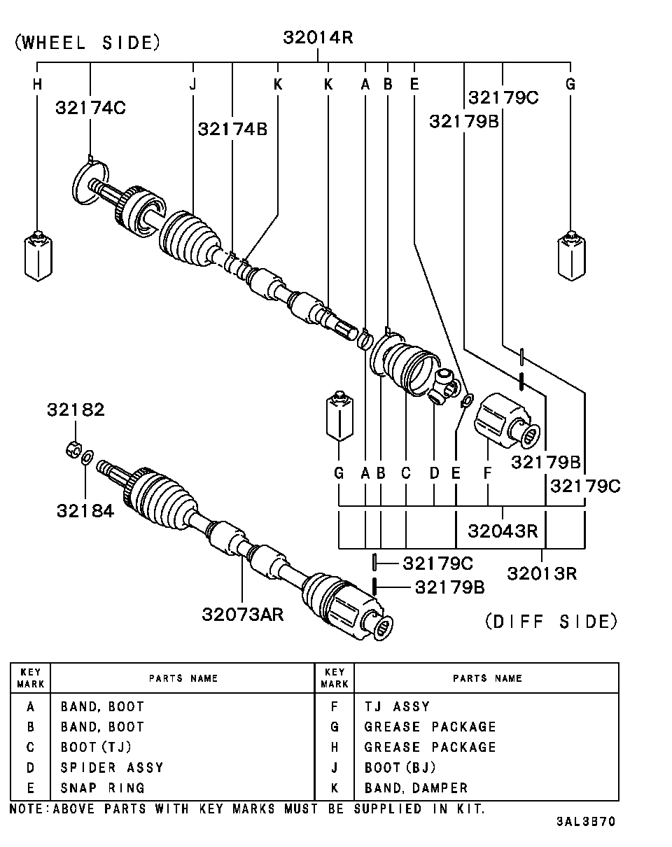 Mitsubishi MR911157 - Fuelle, árbol de transmisión parts5.com