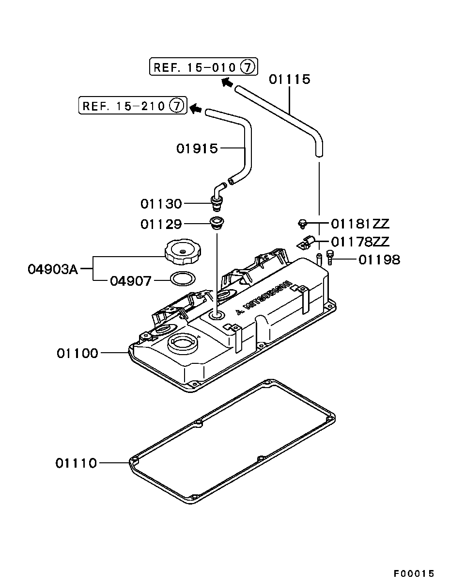 Mitsubishi MD342281 - Garnitura, capac supape parts5.com