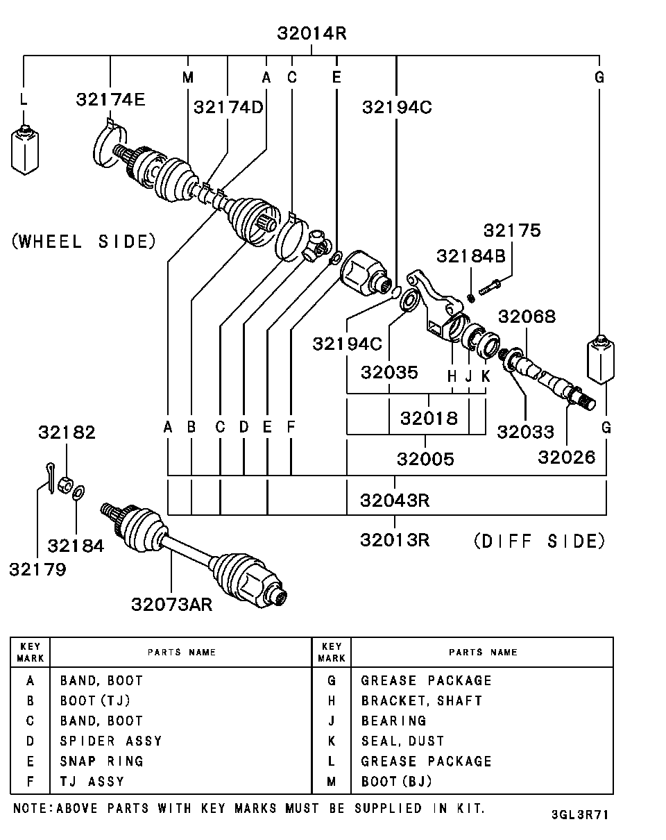 Mitsubishi MF472087 - Sada ložisek kol parts5.com