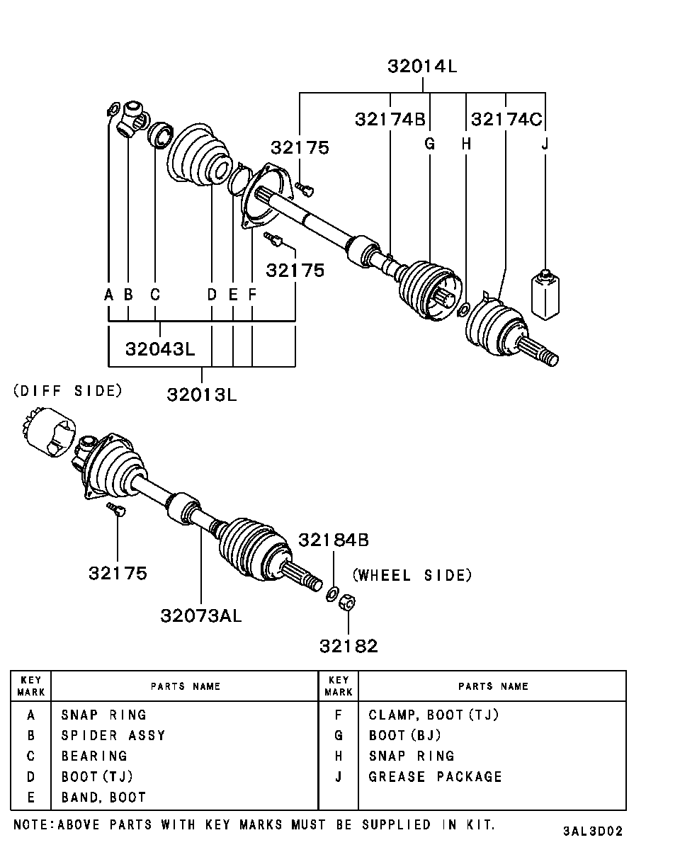 Mitsubishi MR263175 - Zgibni lezaj, pogonska gred parts5.com