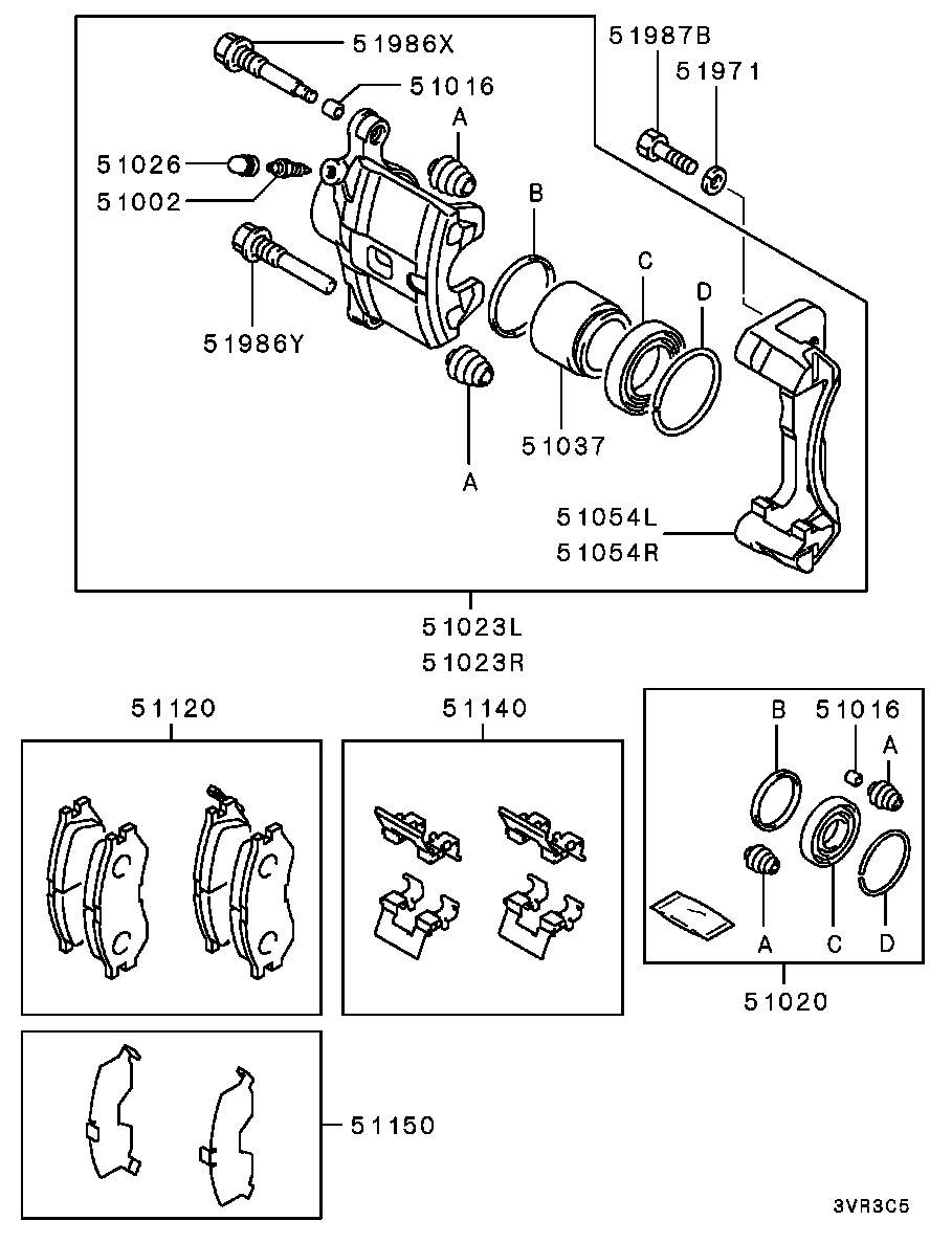 Mitsubishi MR389597 - Set placute frana,frana disc parts5.com