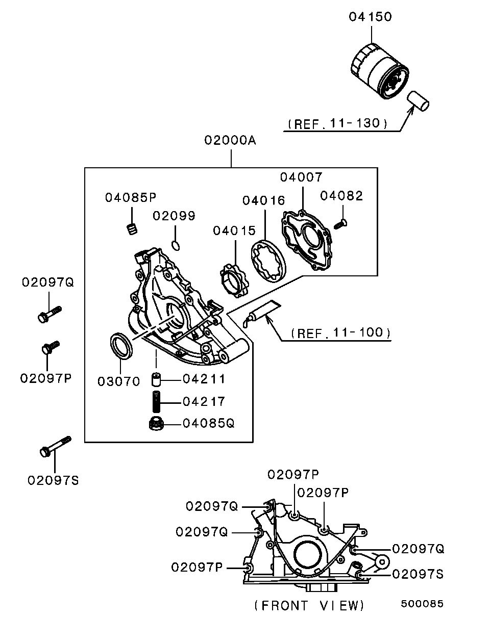 Mitsubishi MD168055 - Shaft Seal, crankshaft parts5.com