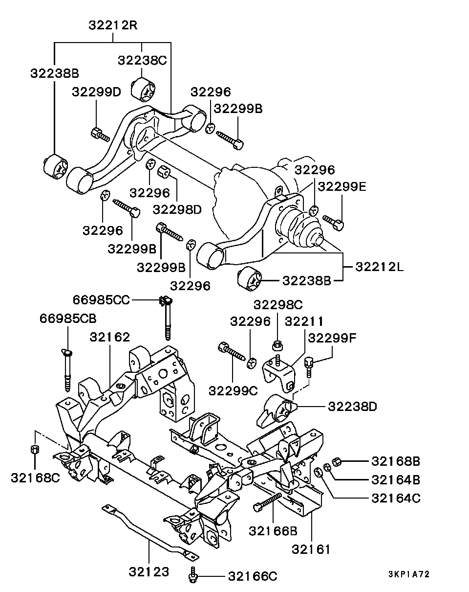 Mitsubishi MR374574 - Lagerung, Lenker parts5.com