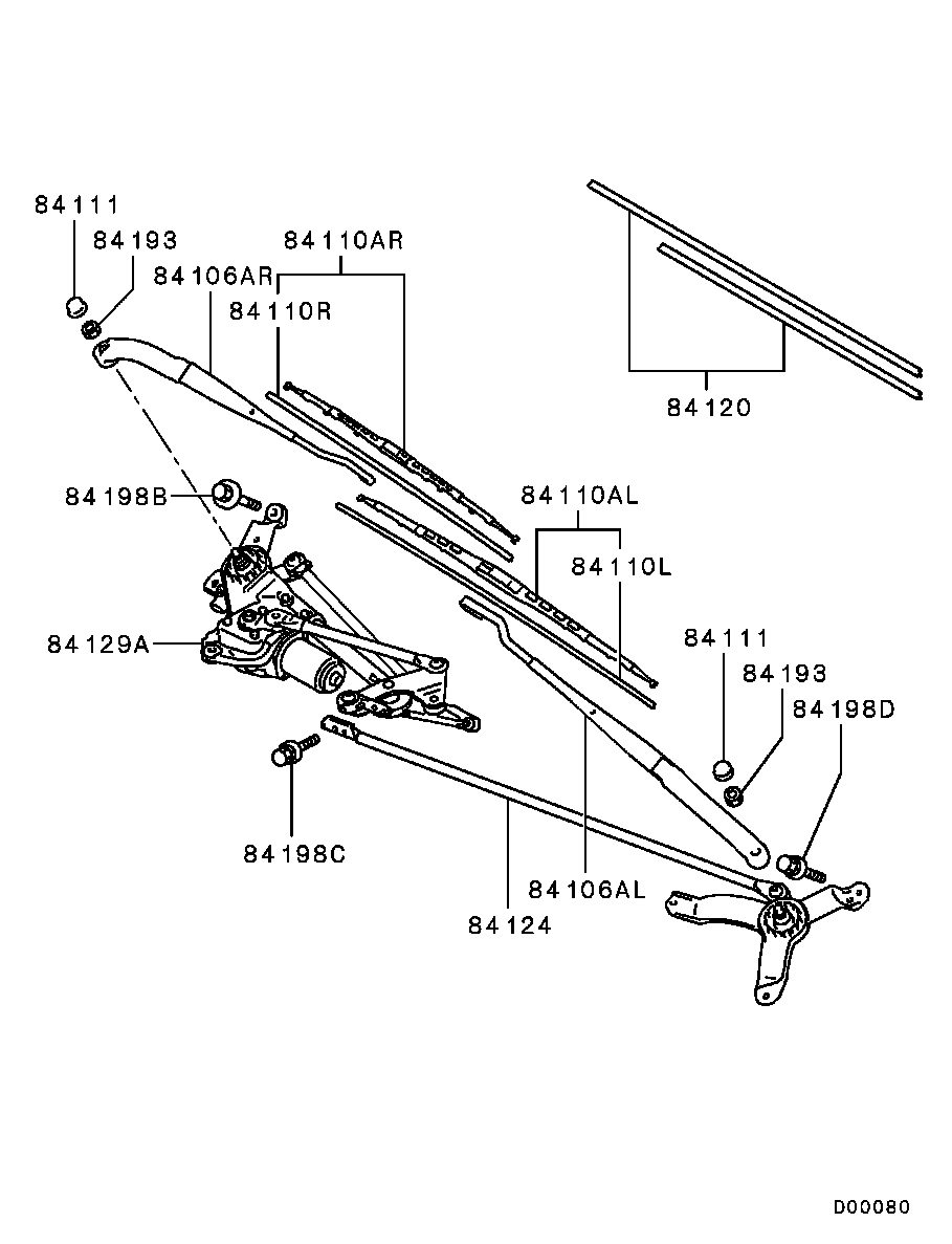 Mitsubishi MR441671 - Törlőlapát parts5.com