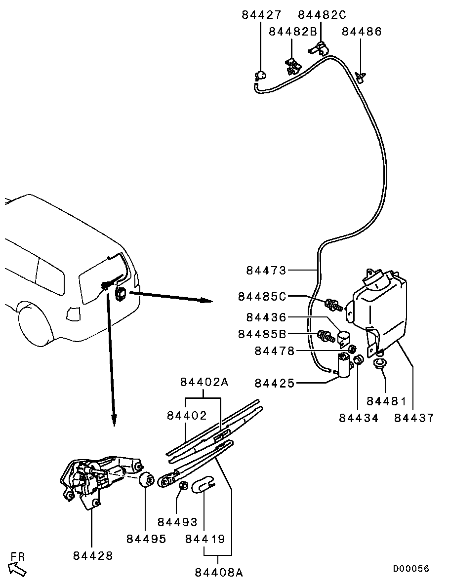 Mitsubishi MR598173 - Перо на чистачка parts5.com