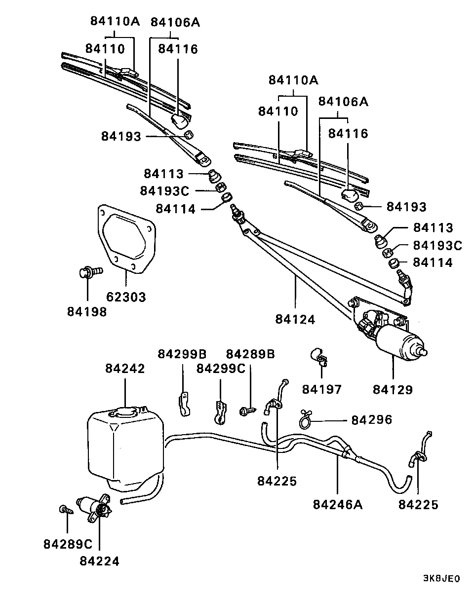 Mitsubishi MB542222 - Törlőlapát parts5.com