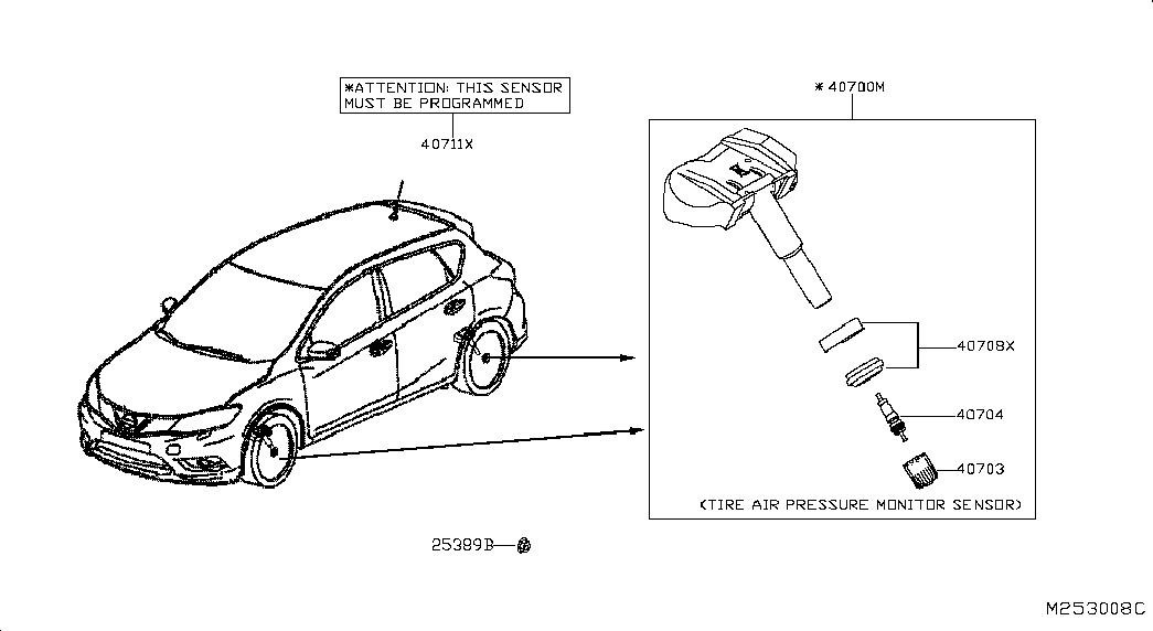 Infiniti 407004CB0B - Senzor, sistem de control al presiunii pneuri parts5.com