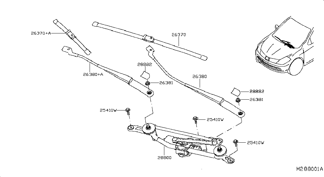 NISSAN 288904MA1A - Silecek süpürgesi parts5.com