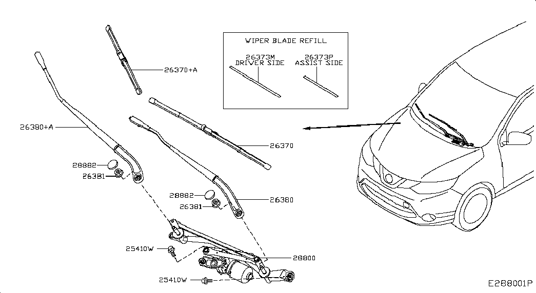 NISSAN 28890-4EH1A - Törlőlapát parts5.com