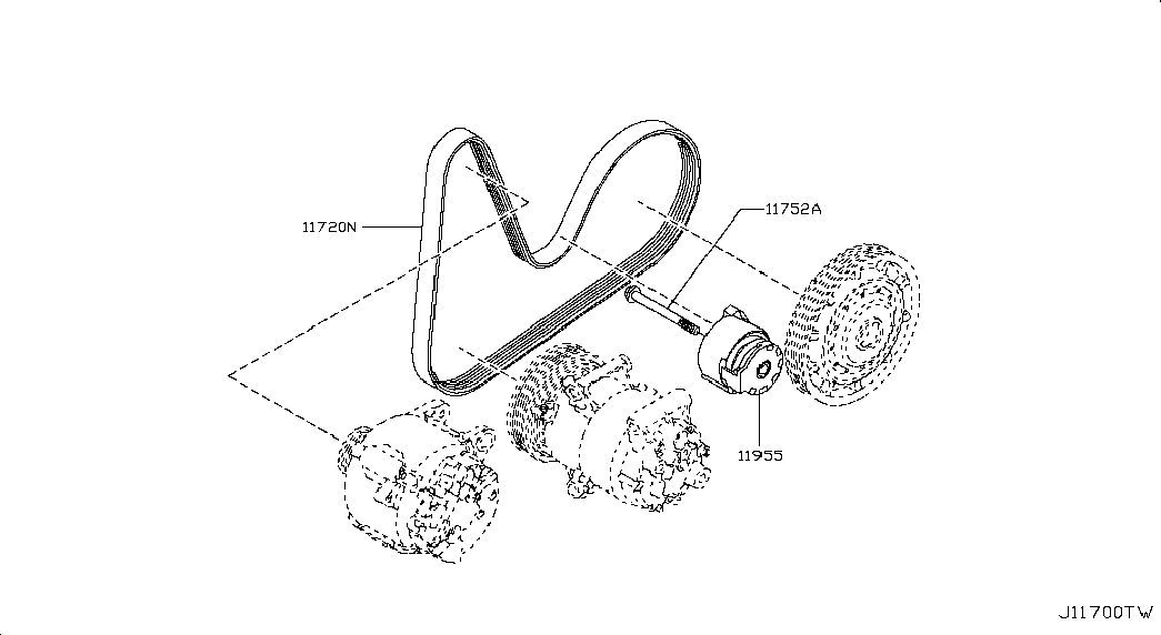 NISSAN 11720-00Q1W - Ιμάντας poly-V parts5.com