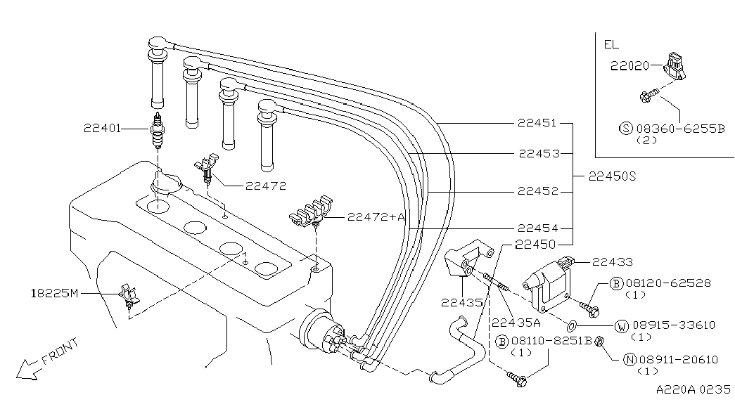 NISSAN 22401-20J05 - Vzigalna svecka parts5.com