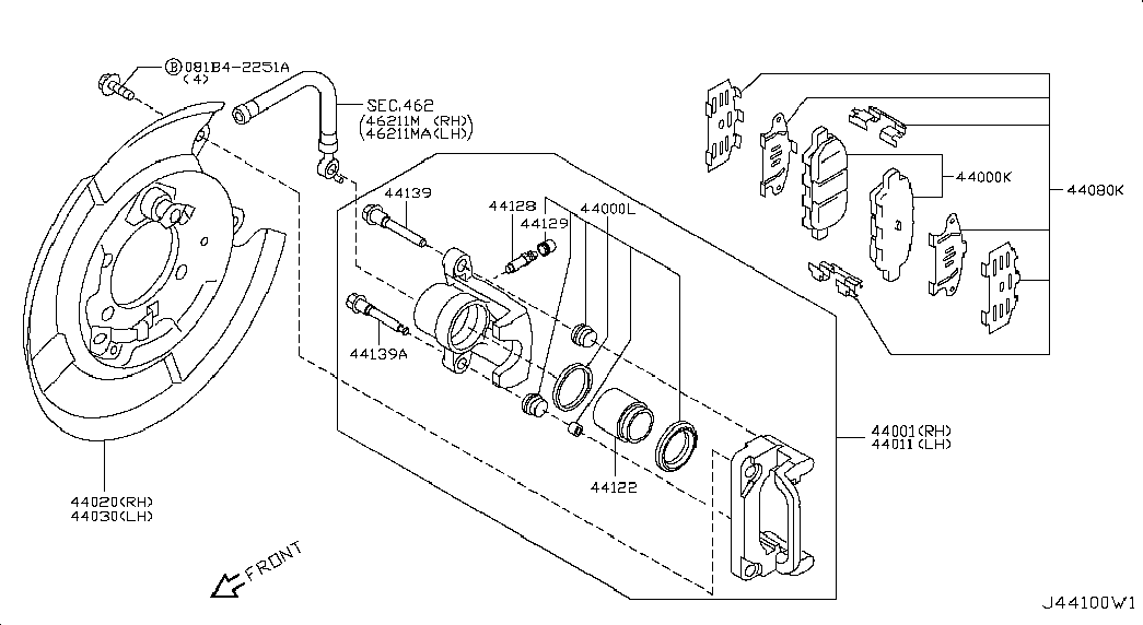 NISSAN 44011-JG00A - Etrier frana parts5.com