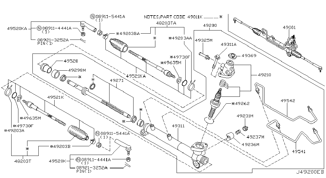 NISSAN 482048H325 - Kompletna manseta, krmiljenje parts5.com