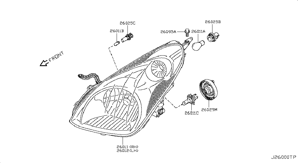 NISSAN 267194A0A3 - Bulb, fog light parts5.com