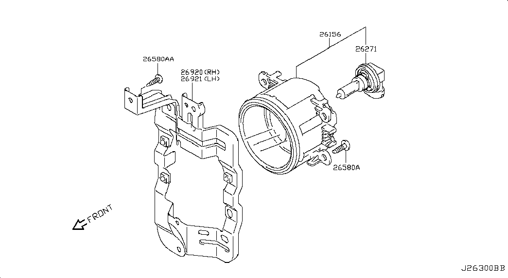 NISSAN 26154-4A00D - Противотуманная фара parts5.com